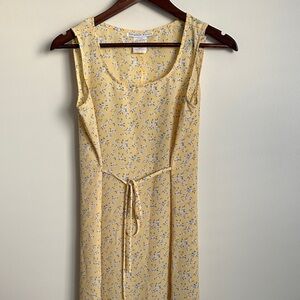 Jonathan Martin Vintage Butter Yellow Floral Maxi Dress Cottage Core
